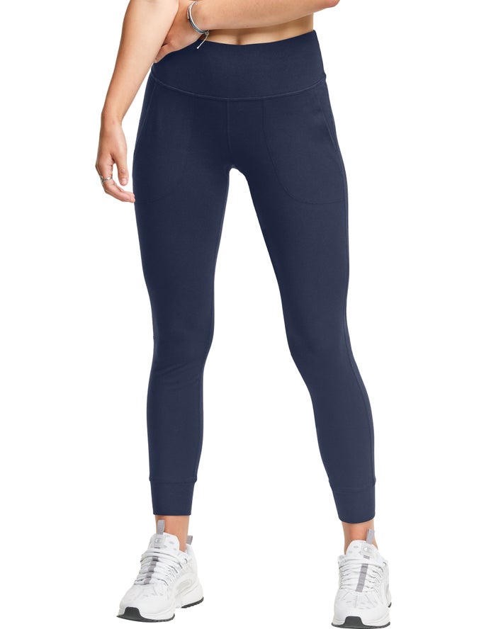 Champion Womens Leggings NZ - Authentic Navy ( 8642-XITHD )